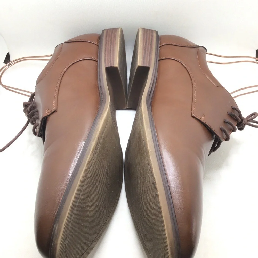 Hugo Vitelli Mens Brown Oxford Lace Up Dress Shoes Size 13EEE